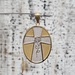 14K Cross Flower Religious Pendant w/ Serenity Prayer Inscribed on Back 