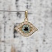 10K  Evil Eye Multi Colored CZ Religious Pendant 