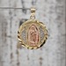 14K TriColor Virgin Mary / Guadalupe Religious Circular Pendant