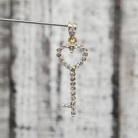 14K Diamond Key Pendant
