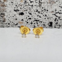14K Diamond Stud Earrings w/ NON GOLD Friction Backs
