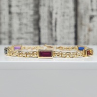 14K Multi Colored Stone Bracelet