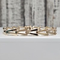 14K Semi Solid V Shaped Bracelet 