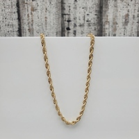  10K Semi Solid Rope Chain Necklace