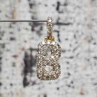 10K Diamond "B" Letter Pendant