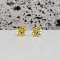 14K Yellow CZ Stud Earrings w/ Baby Screwbacks