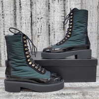 Chanel Boots Nylon Calfskin In Box Size 37 