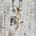 14K TriColor Rose Flower Pendant
