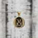 14K "M" Letter Circle Pendant 