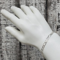 8" BRAND NEW Silver Figaro Bracelet
