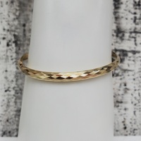 14K Textured Hinged Bangle Bracelet 