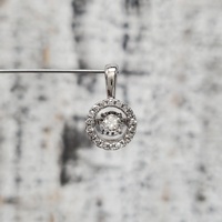 10K Round Diamond Pendant 