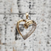 14K Diamond Heart Shaped Pendant