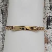14K Diamond Cut Curb Link ID Bracelet