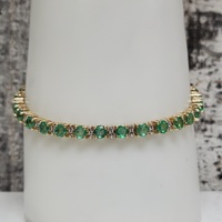 14K Diamond + Emerald Bracelet 