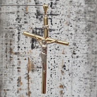 14K TwoTone Cross Crucifix Jesus Religious Pendant 
