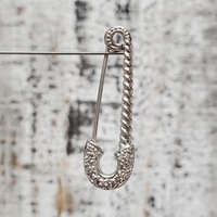 14K Safety Pin Diamond Pendant