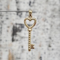 14K Key Heart Pendant 